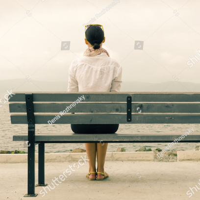 Woman sitting on a bench